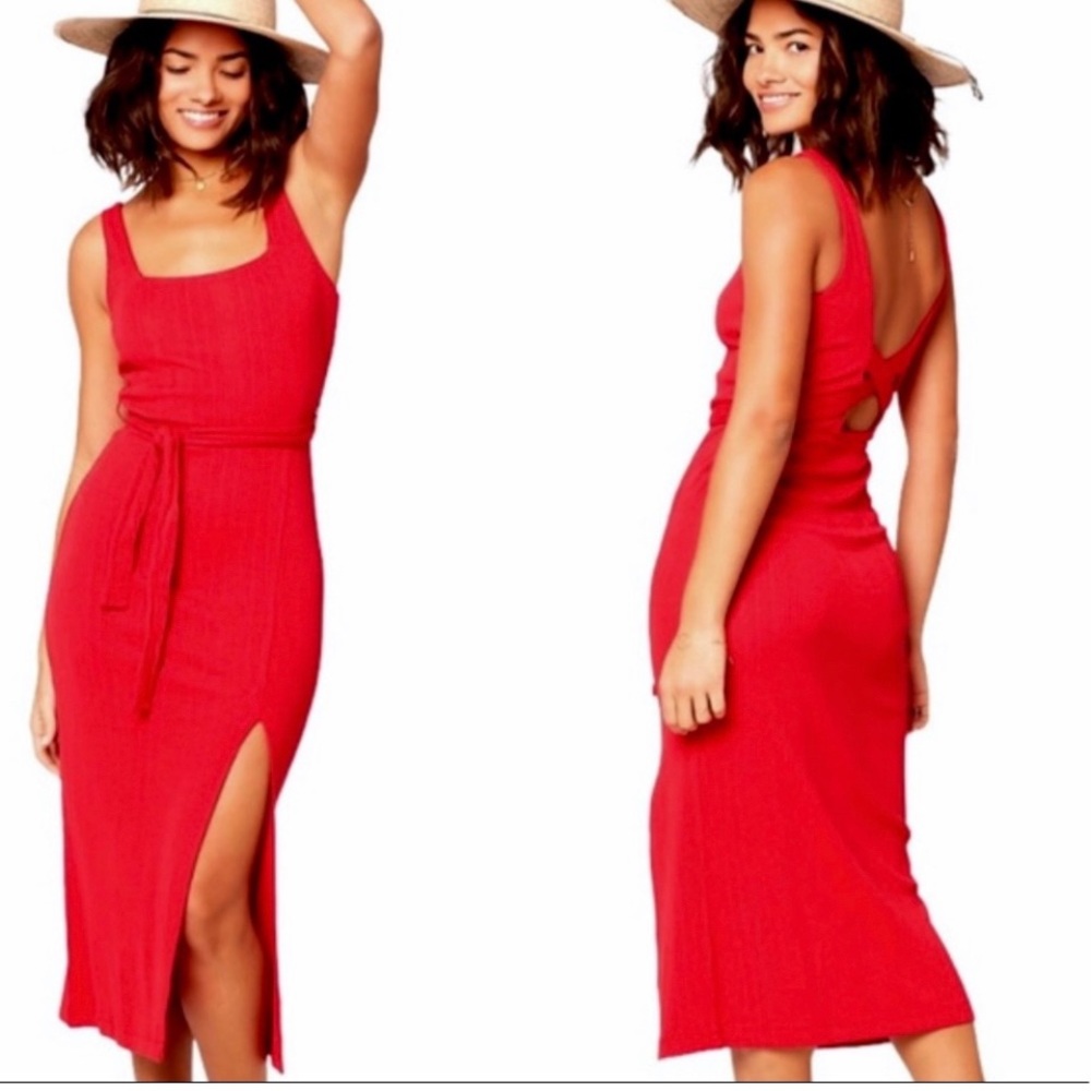 L Space Lipstick Red Palm Beach Dress Small